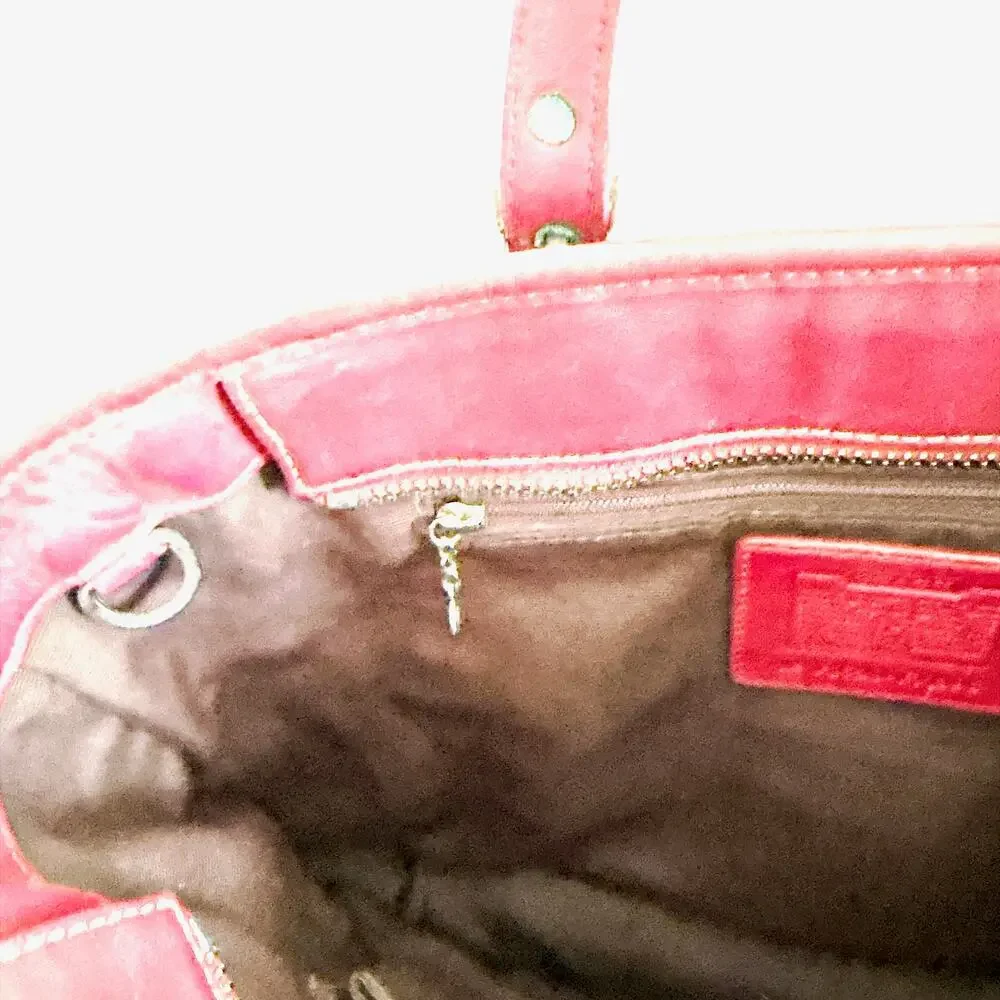 VINTAGE COACH LEGACY CLASSIC LEATHERWARE TOTE/SHOULDER BAG - RED